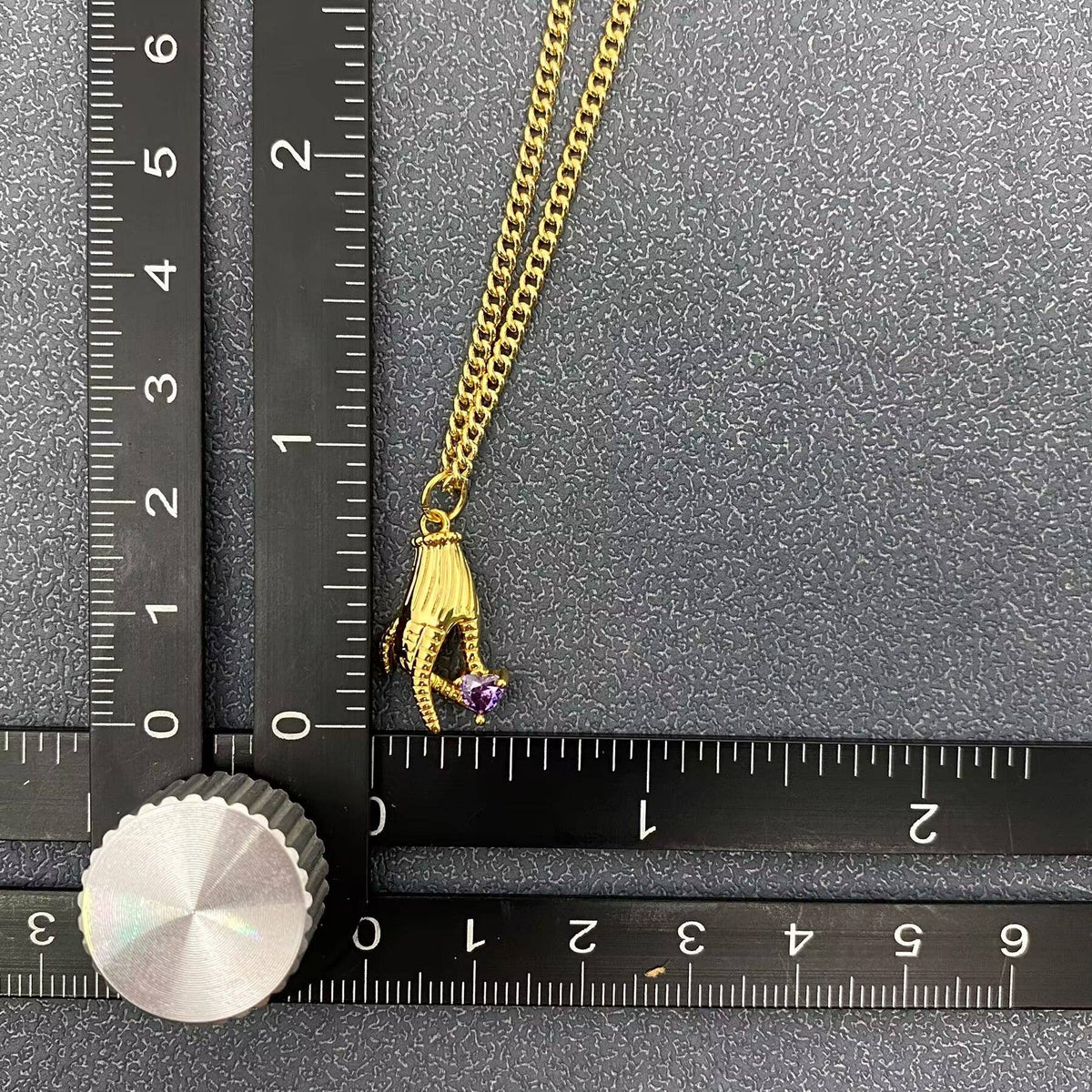 Creative Rhinestone Gesture Charm 18K Gold-plated Necklace