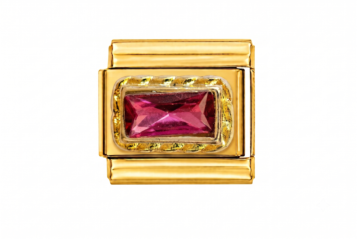 Pink Gem Italian Charm