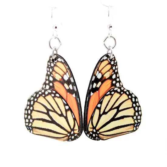 Monarch Butterfly Wooden Earrings
