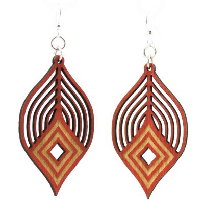 Fanning Diamond Wooden Earrings