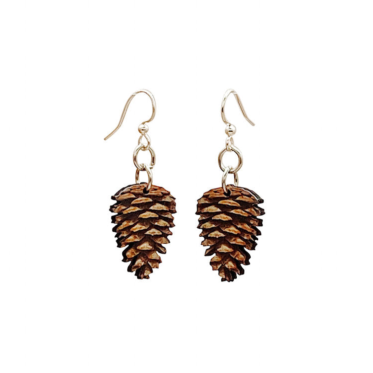 Pinecone Wooden Earrings