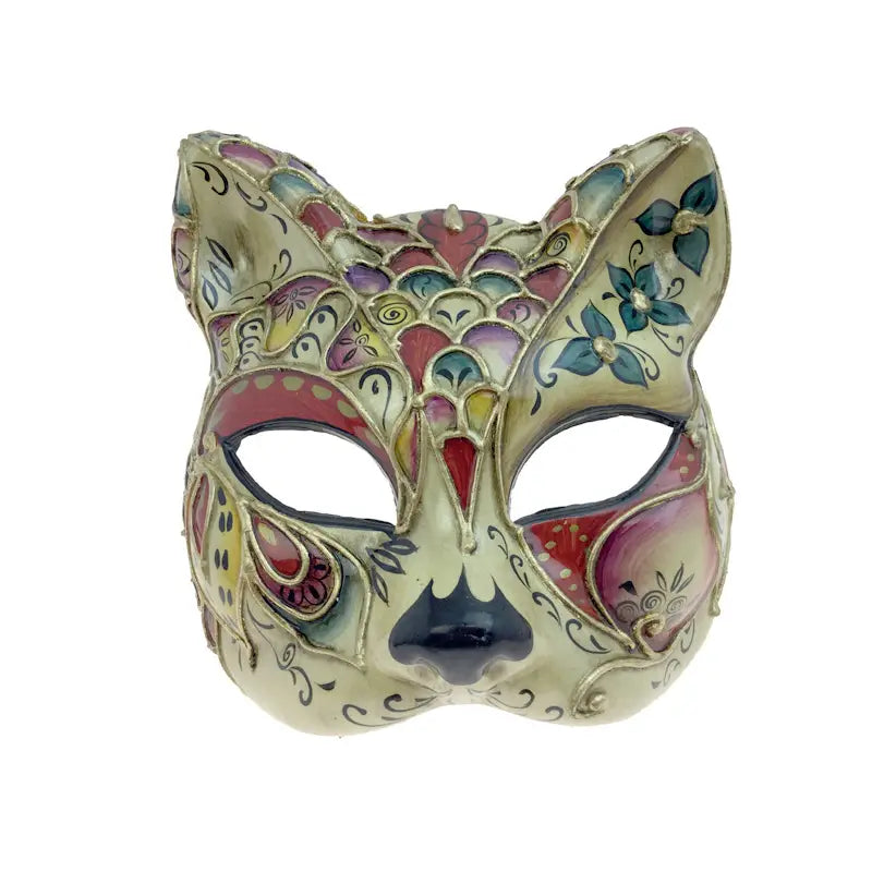 Painted Venetian Cat Mask