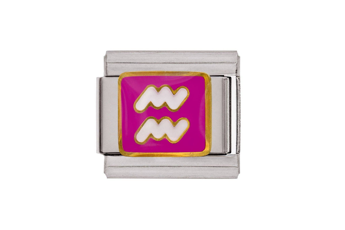 Aquarius Symbol Italian Charm
