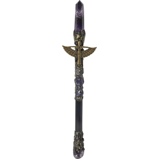 Magic Wand Amethyst Point w/ Gold Isis