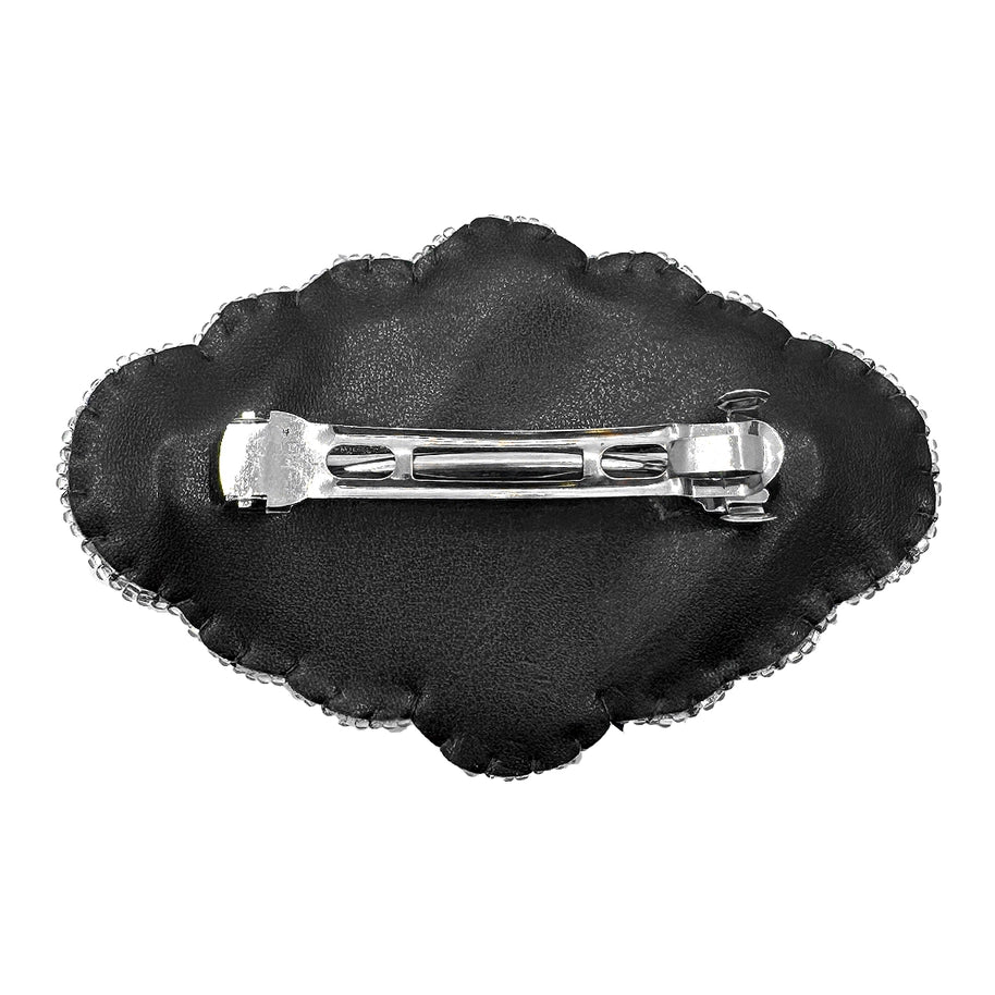 Large Beaded Mandala Seed Bead Barrette Hair Clip
