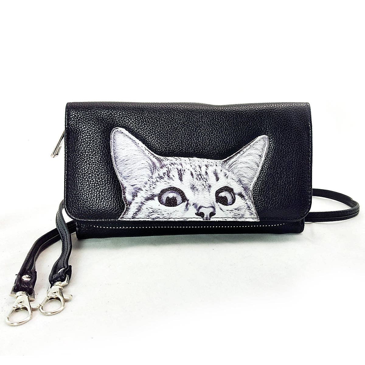 Peeking Cats Wallet in Vinyl Material