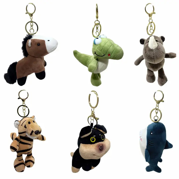 Plush Animal Backpack Clip Assortment