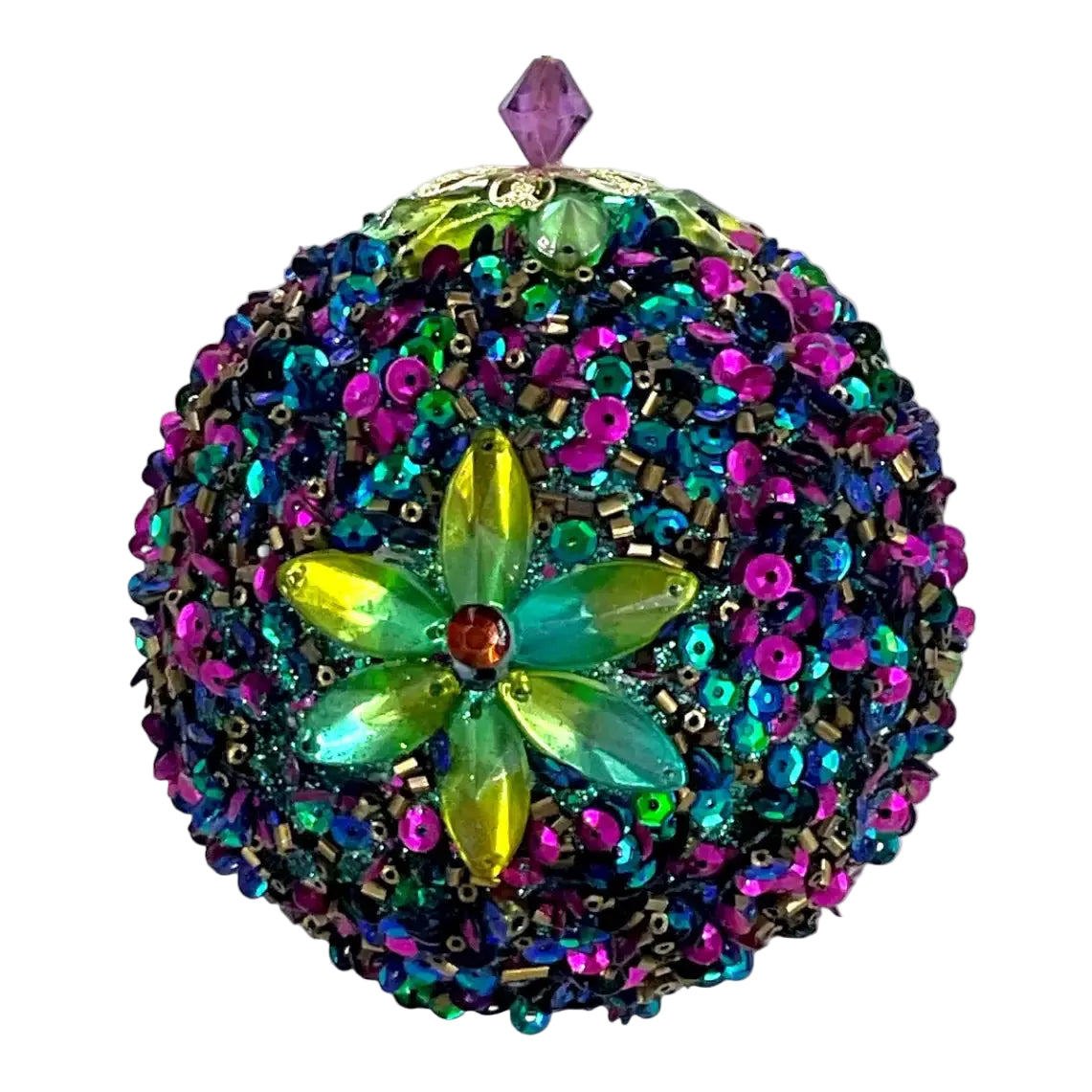 Jeweled Flower Peacock Ornament