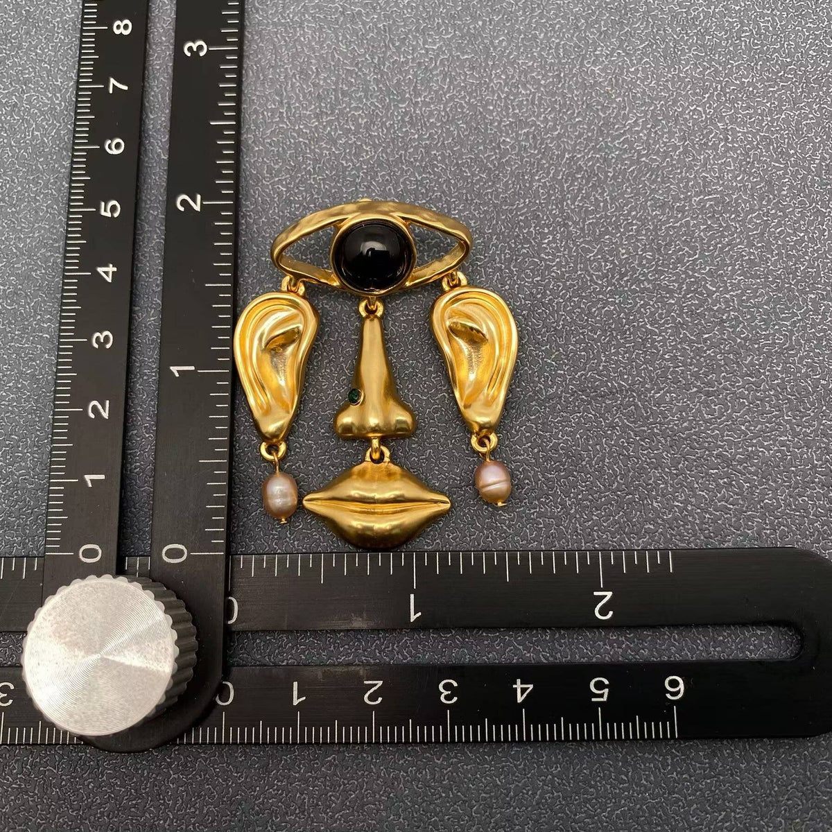 18K Gold Plated Abstract Facial Features Dangle Earrings