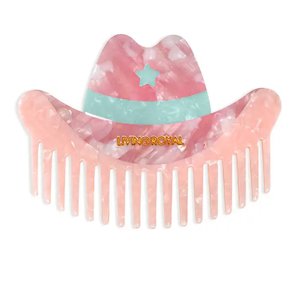 Wide-Tooth Mini Hair Comb Cowgirl Hat