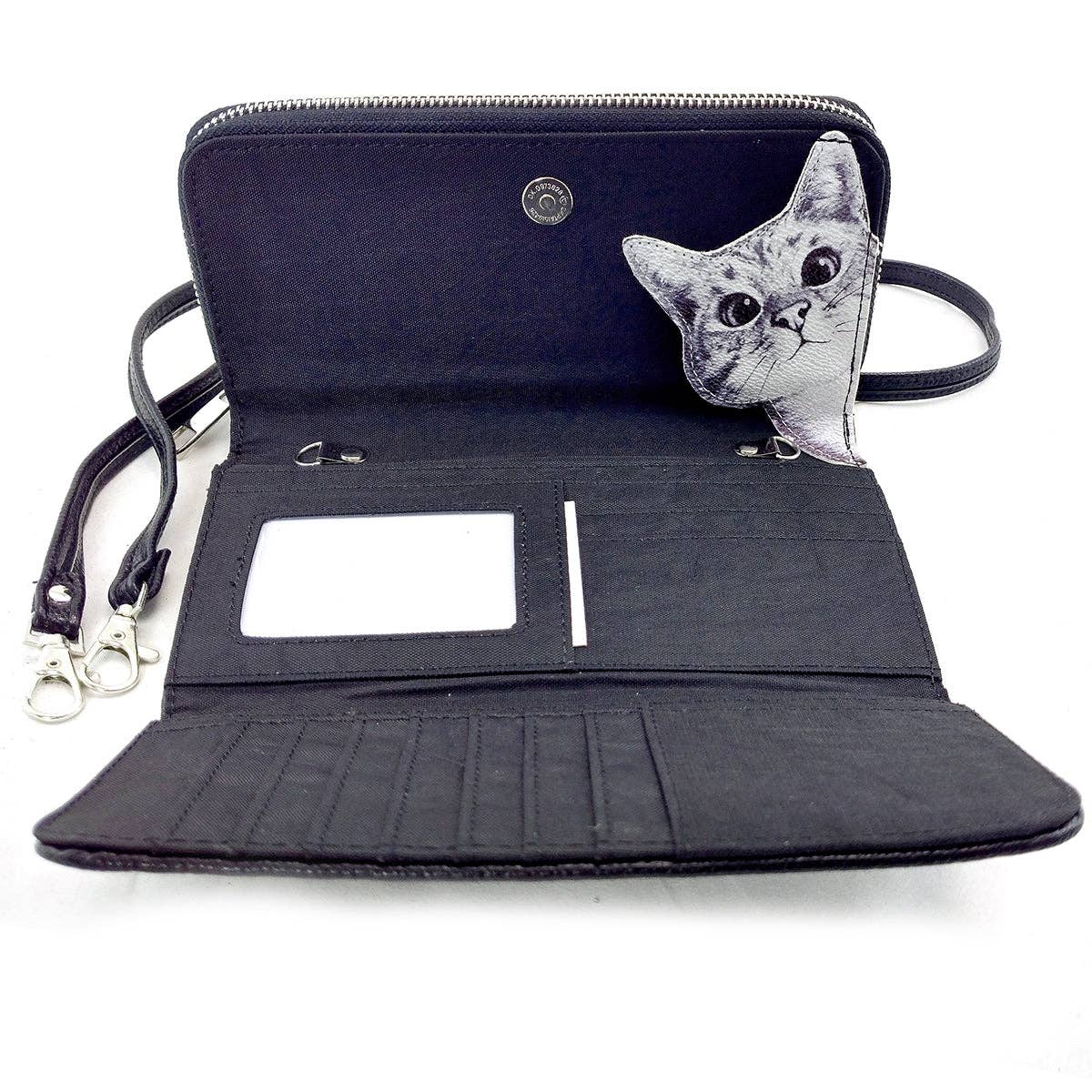 Peeking Cats Wallet in Vinyl Material