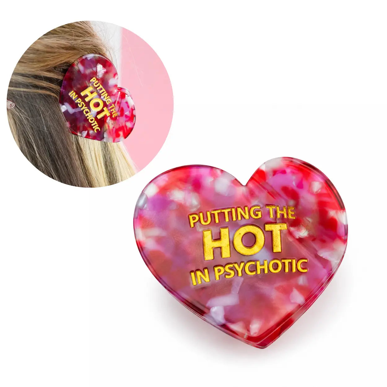 Putting the Hot in Psychotic - Heart Hair Claw Clip