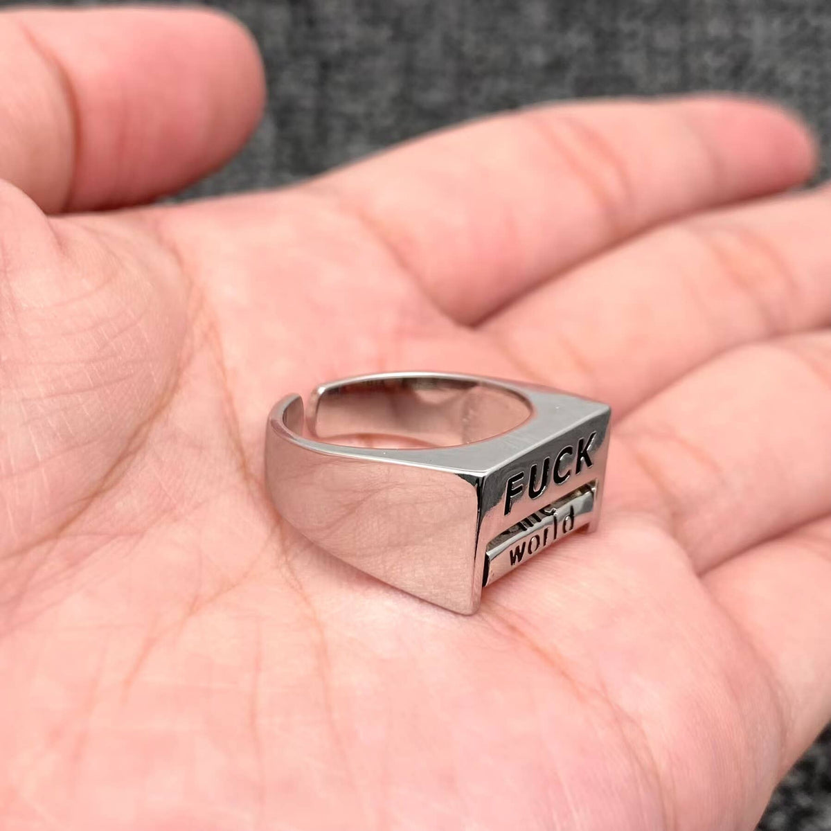 Fuck Everything Rotatable Message Ring