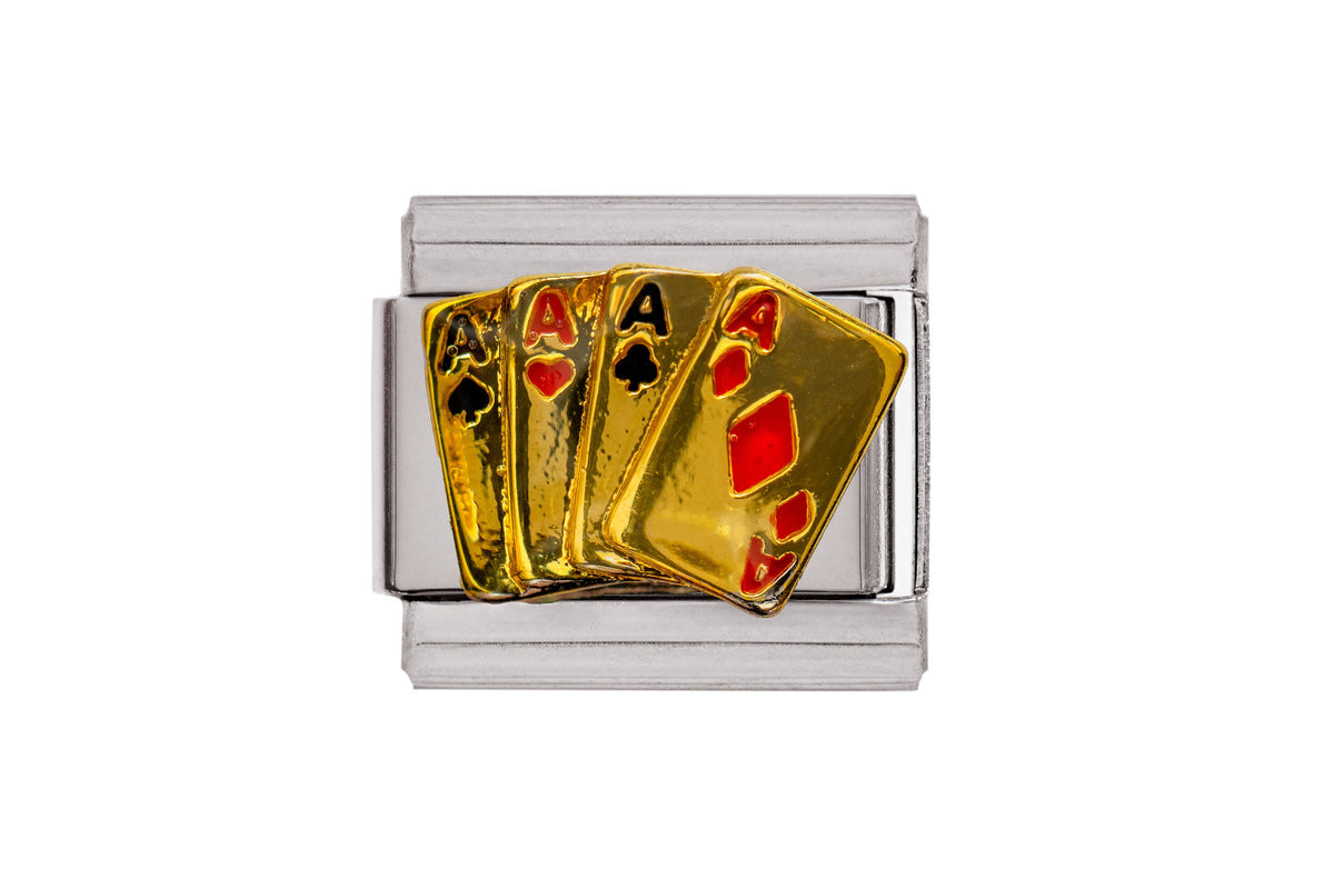 Four Aces Card Italian Charm