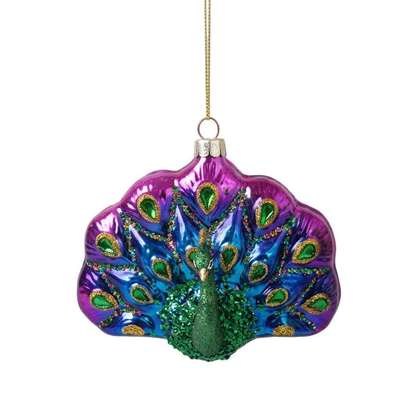 Peacock Glass Ornaments