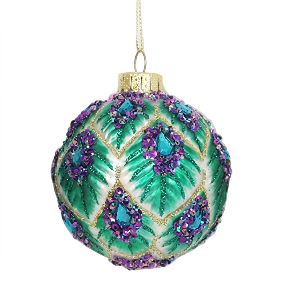 Peacock Glass Ornaments