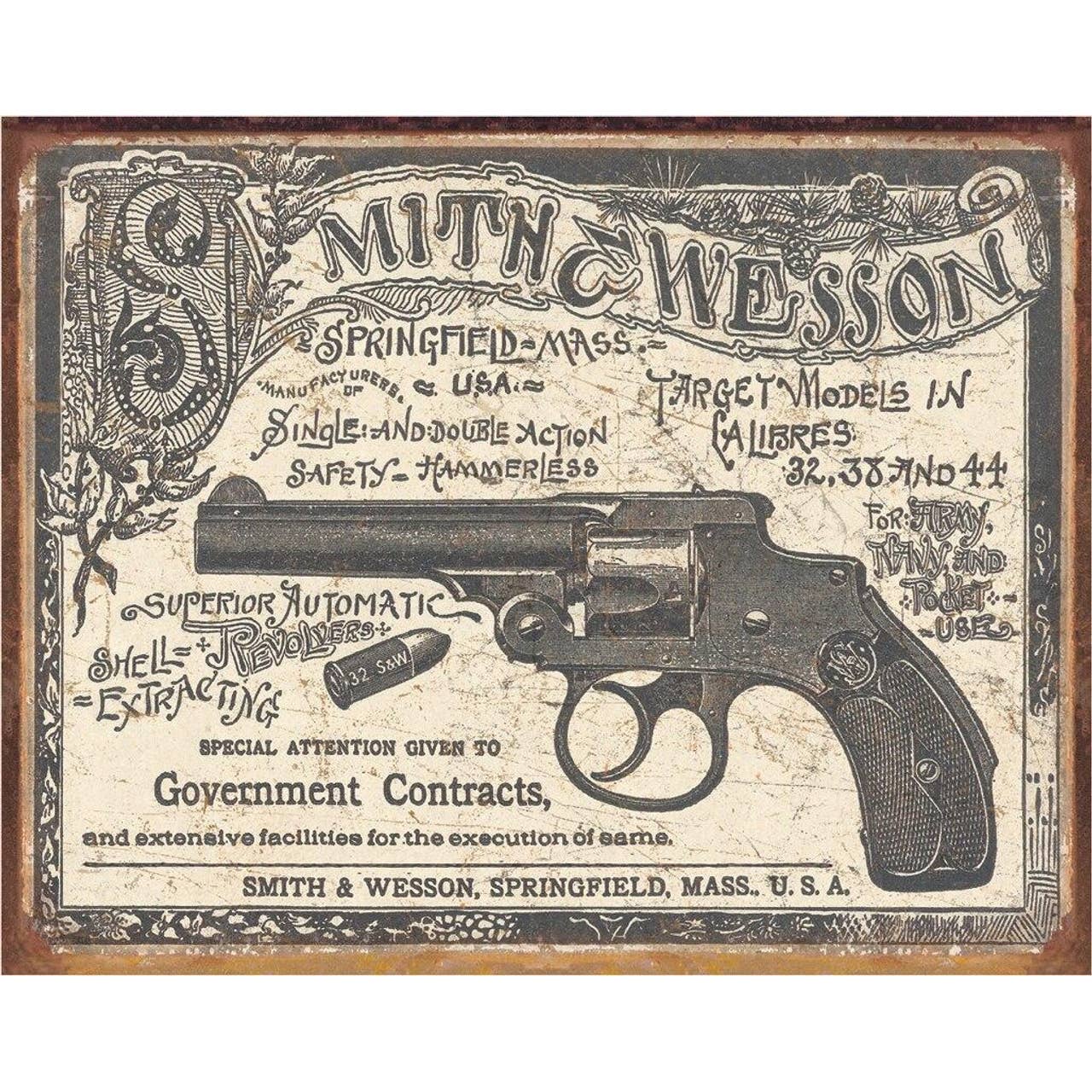 Smith and Wesson 1892 Tin Sign