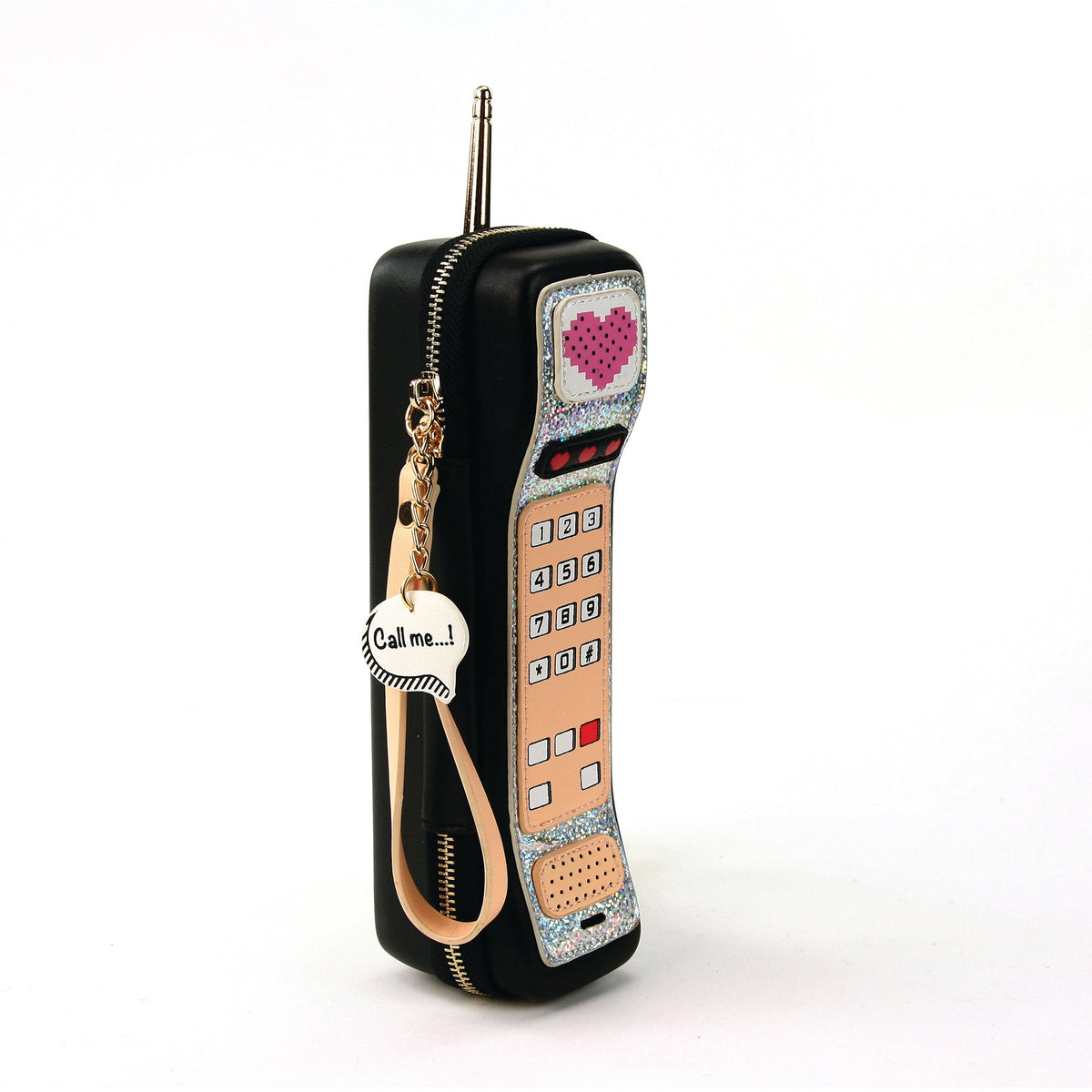 Handheld Vintage Phone Wristlet in Vinyl Material