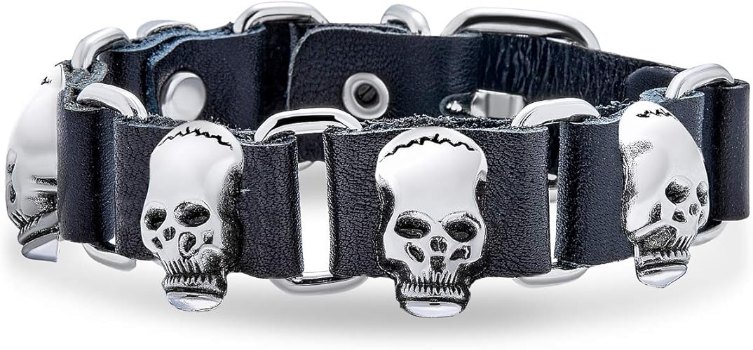 Leather Skull Bracelet