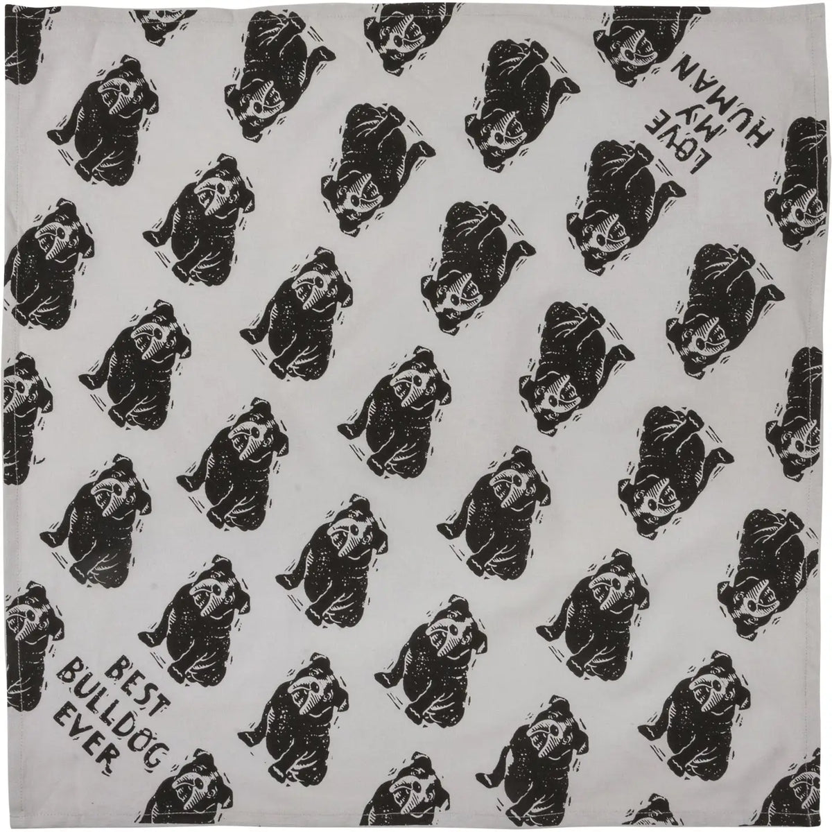 Bulldog/Love My Human Large Pet Bandana