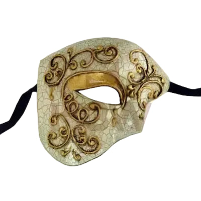 Gold Baroque Phantom Half Mask