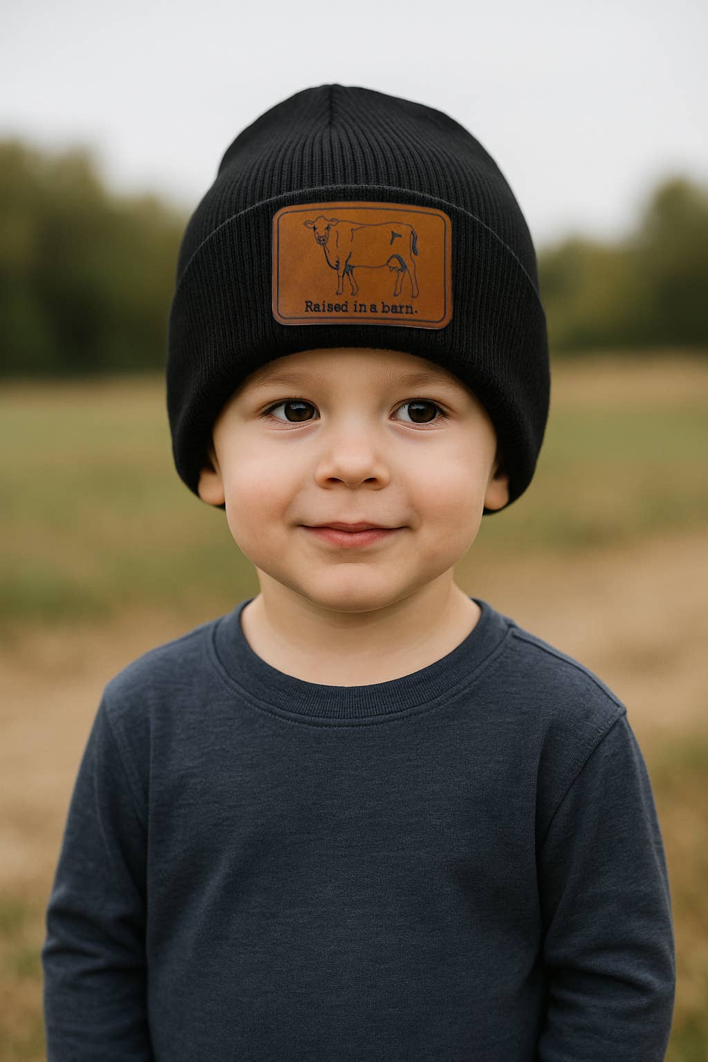 Raised in a Barn Cow Country Western Hat for Kids Rural Farm
