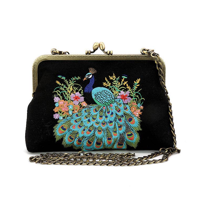 Peacock Kisslock Bag