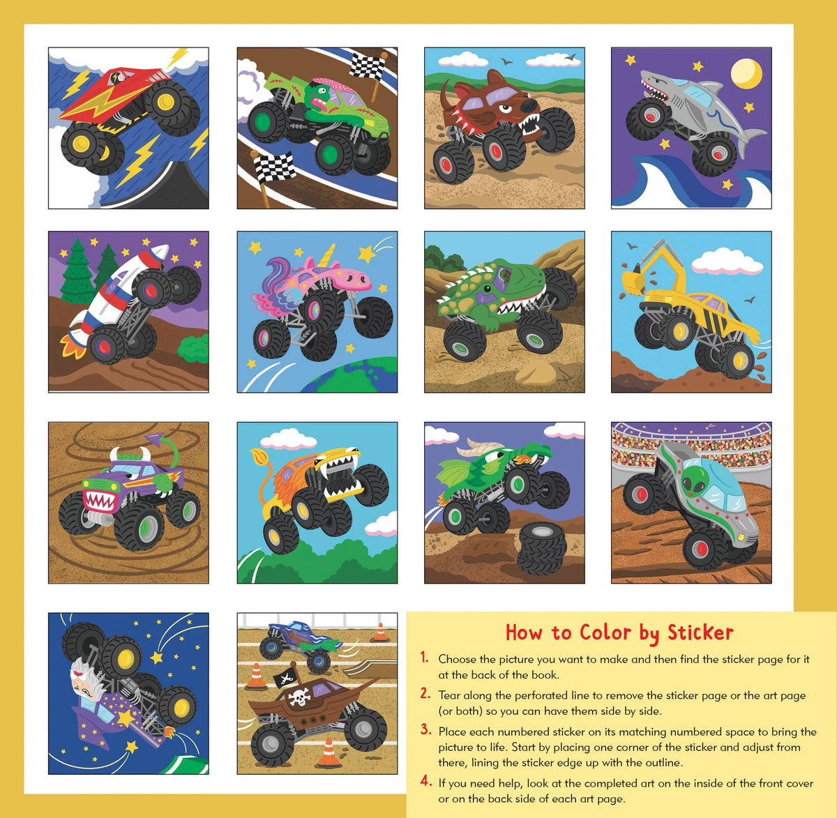 My First Color-by-Sticker Book - Monster Trucks