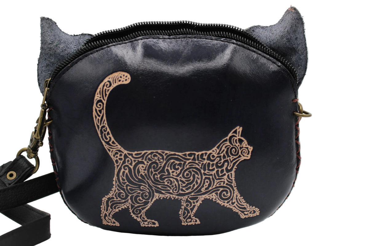 Sugar Skull Black Cat Purse Crossbody
