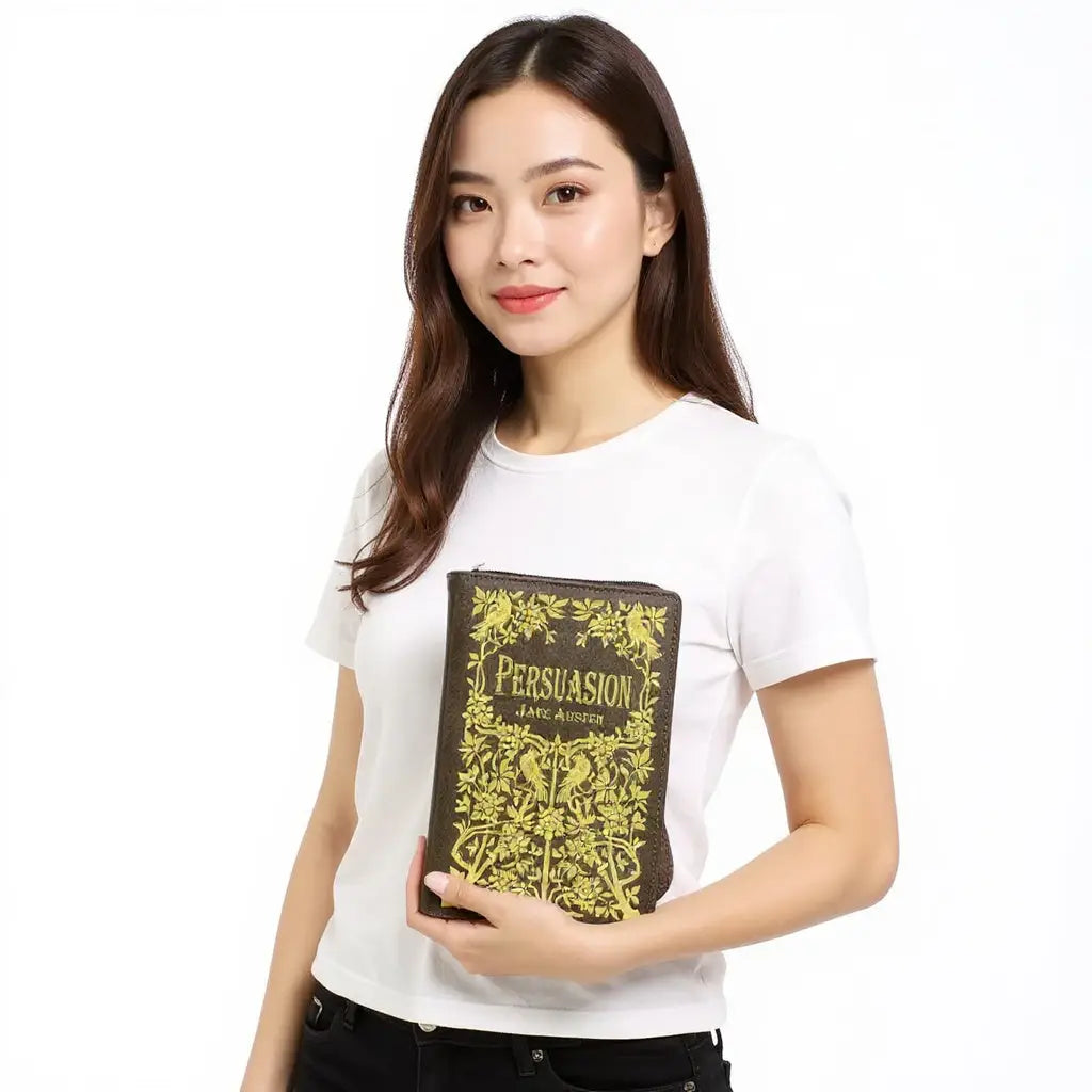 Pride and Prejudice Floral Book Clutch Bag