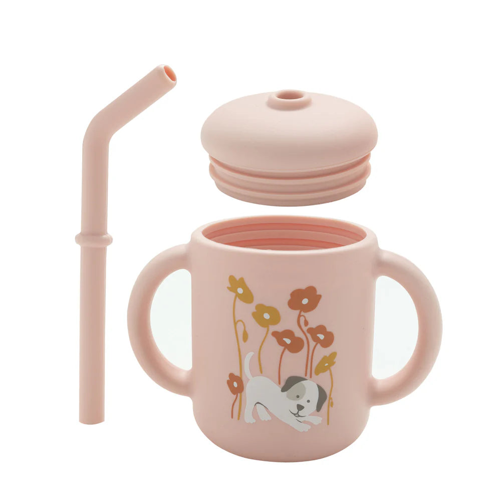 Puppies & Poppies Silicone Sippy Cup