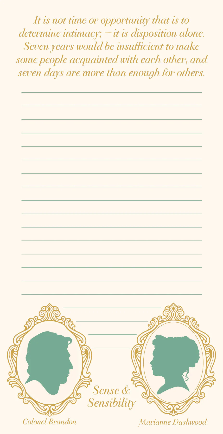 Jane Austen Lovers Notepad
