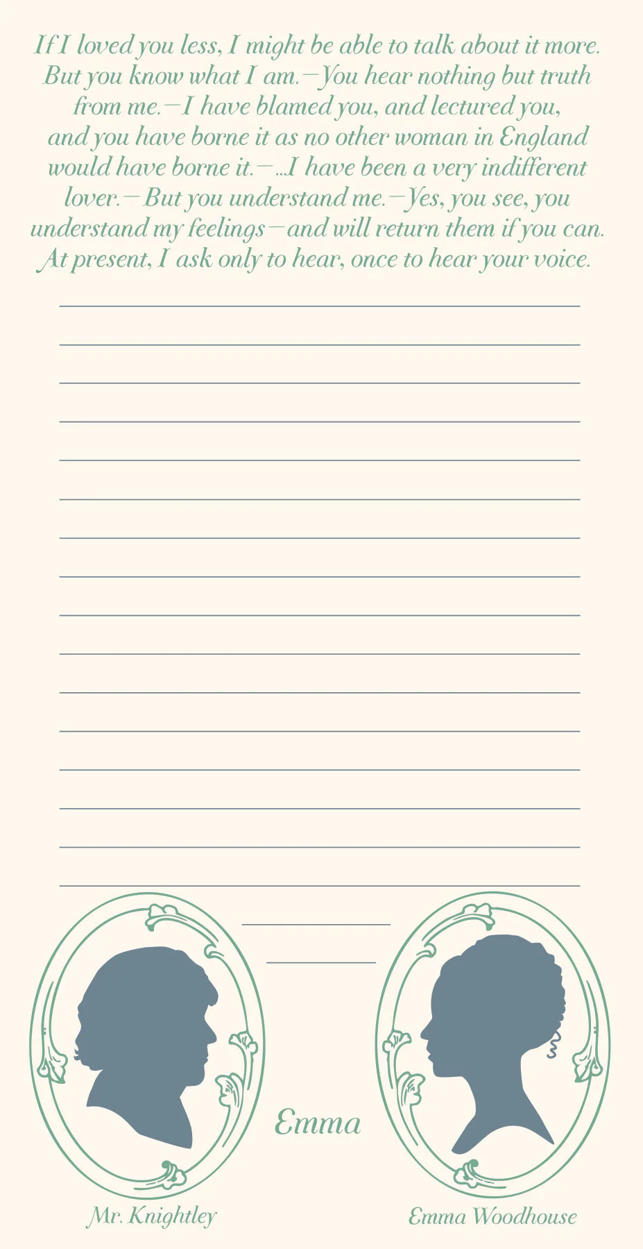 Jane Austen Lovers Notepad
