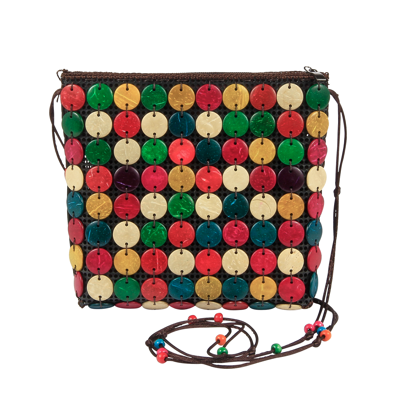 Colorful Wooden Beaded Bag Crossbody