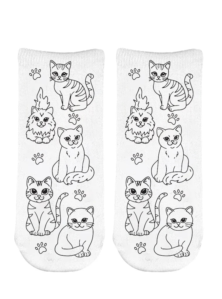 Coloring Socks - Cat Days
