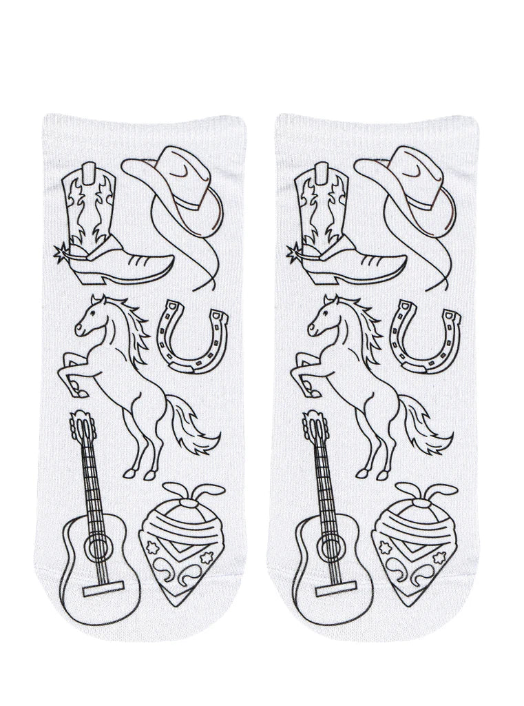 Coloring Socks - Cowboy