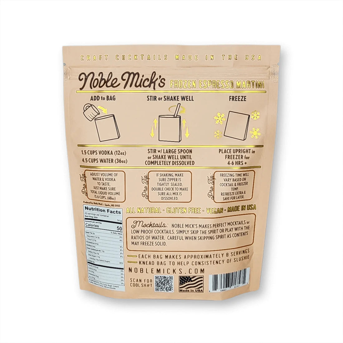 Noble Mick's Espresso Martini Frozen Cocktail Mix
