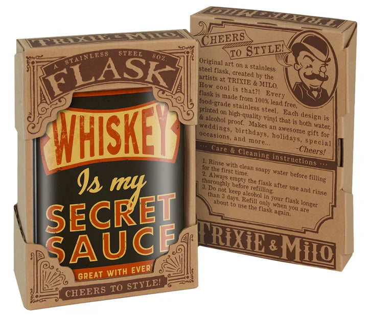 Whiskey Is My Secret Sauce Flask
