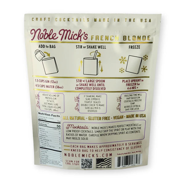Noble Mick's Frozen French Blonde Cocktail Mix