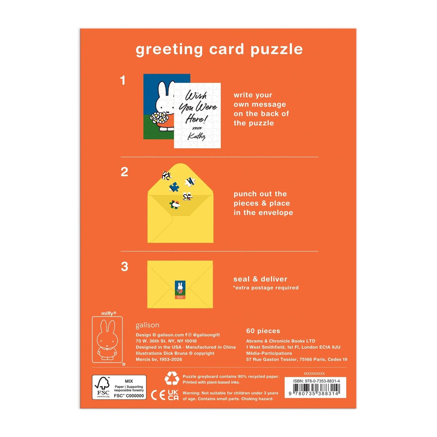 Miffy with Flowers Greeting Card Puzzle