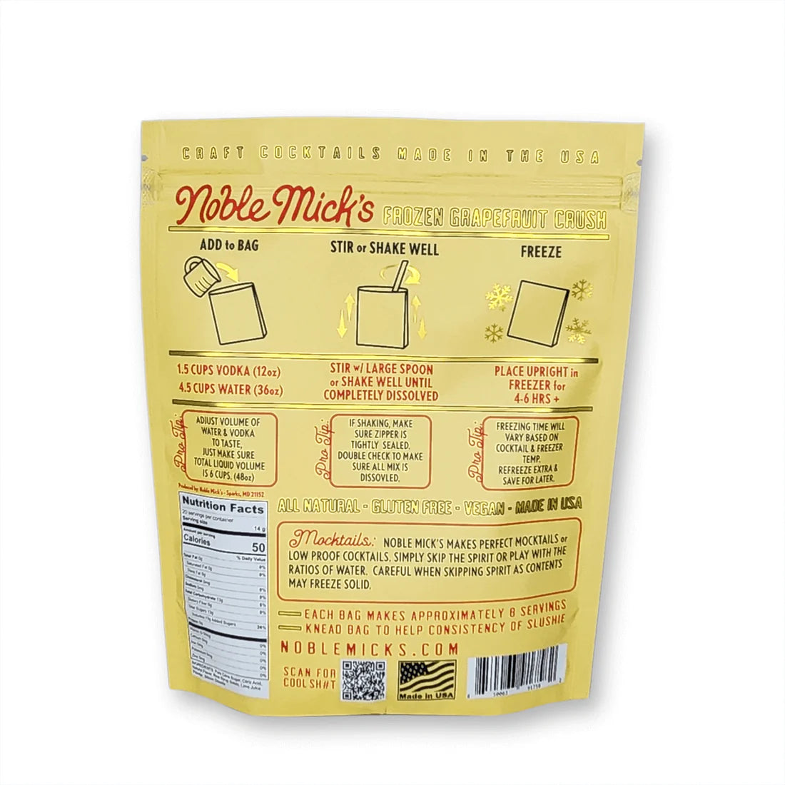 Noble Mick's Grapefruit Crush Frozen Cocktail Mix