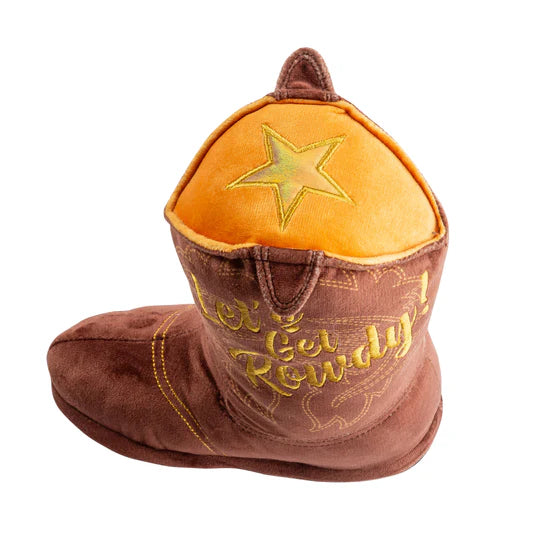 Brown Cowboy Boot Dog Toy