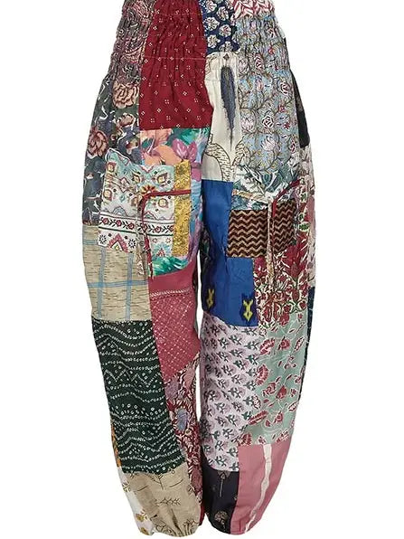 Patchwork Cotton Harem Pants