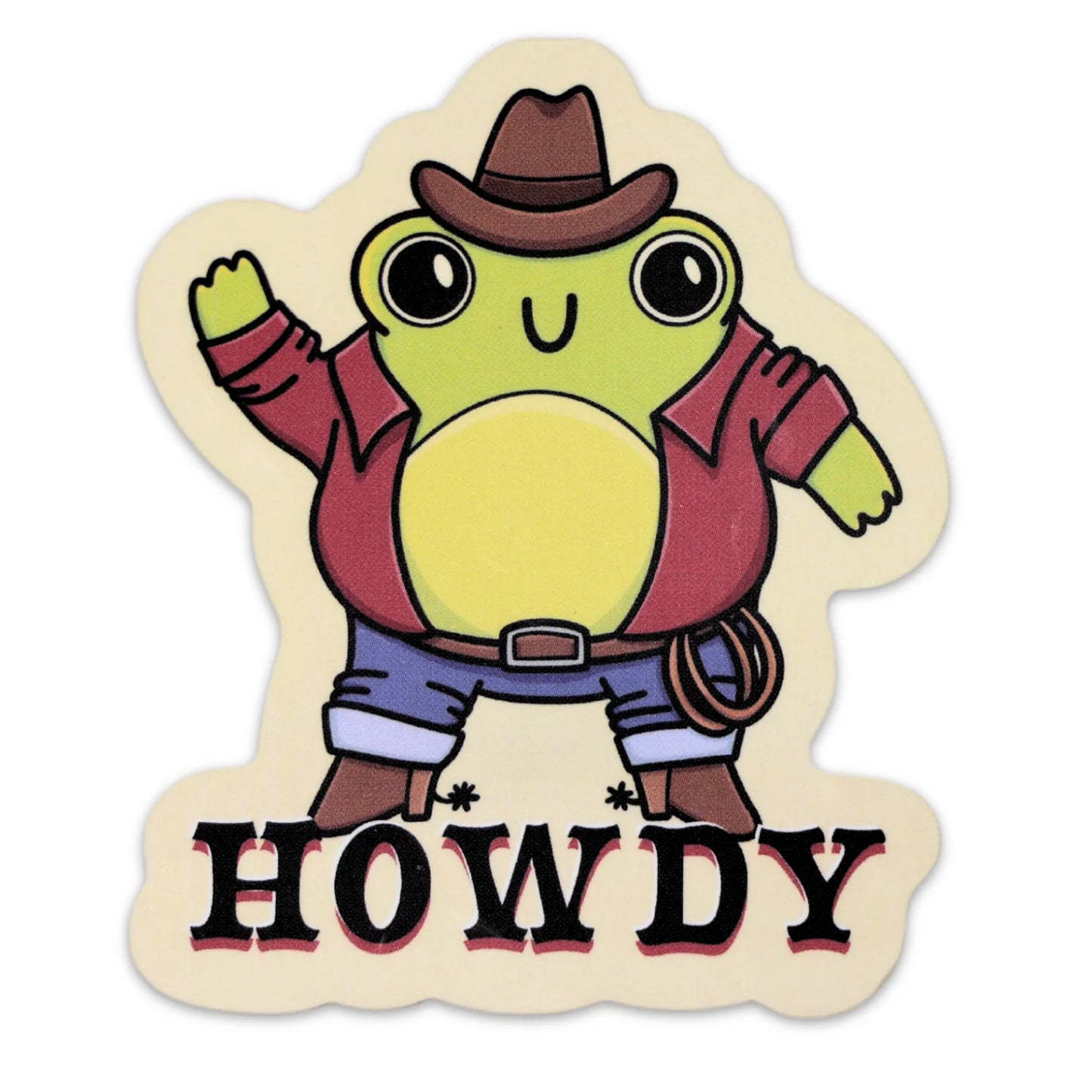 Cowboy Frog Funny Vinyl Sticker