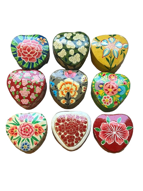 Paper Mache Heart Boxes