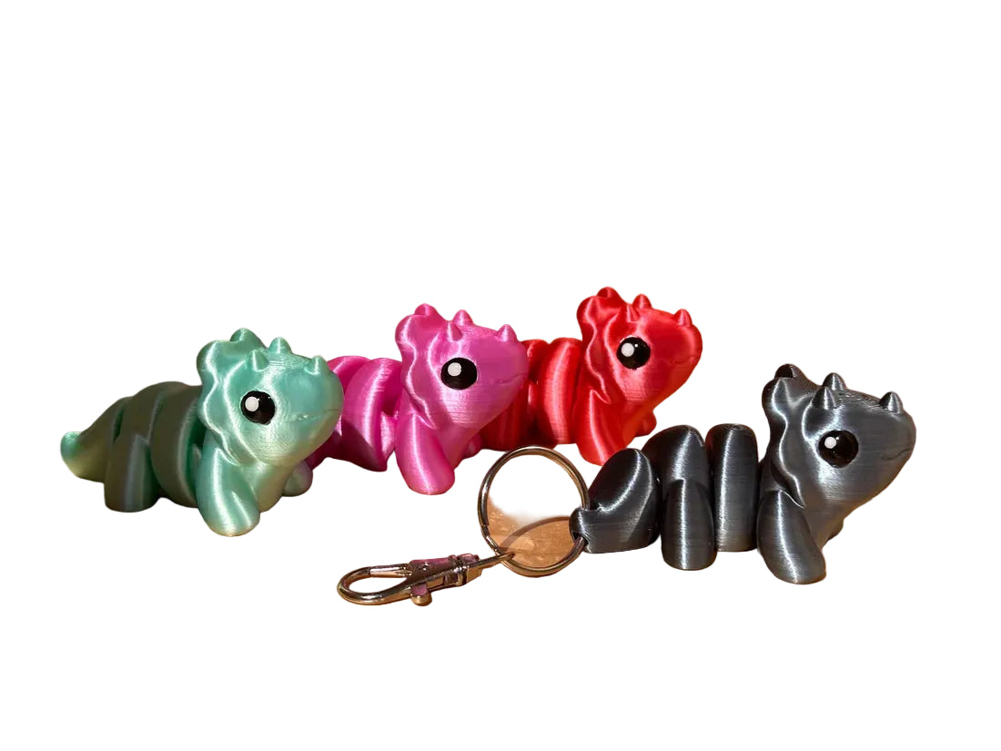 Baby Triceratops Keychain