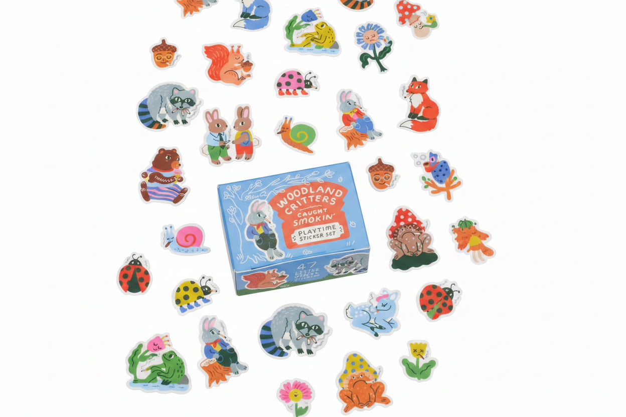 Woodland Critters Caught Smokin' Playtime Sticker Set