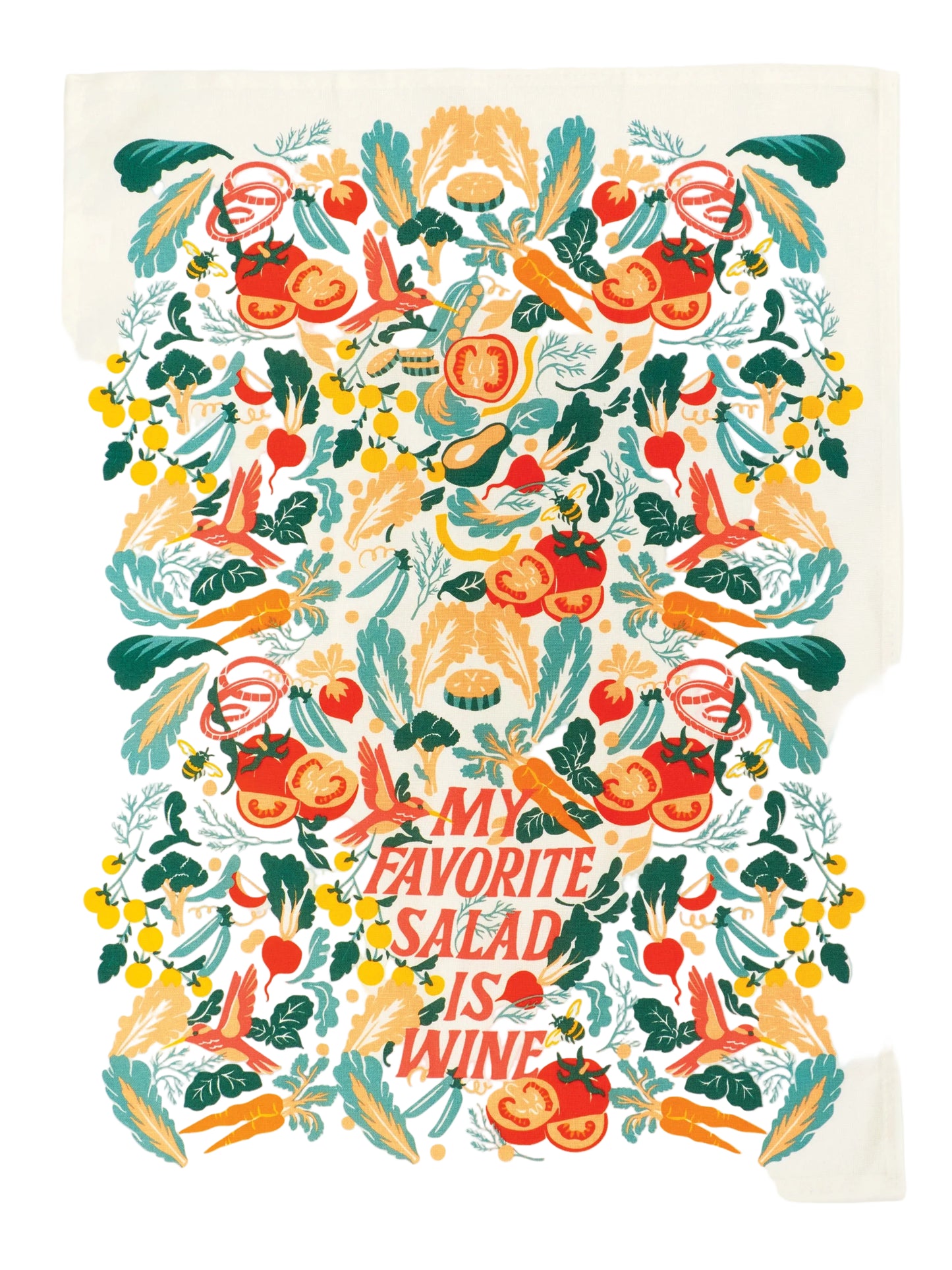 My Favorite Salad Is Wine Dish Towel