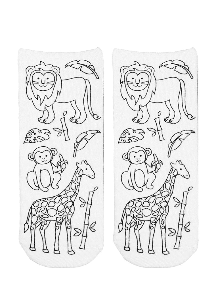 Coloring Socks - Zoo
