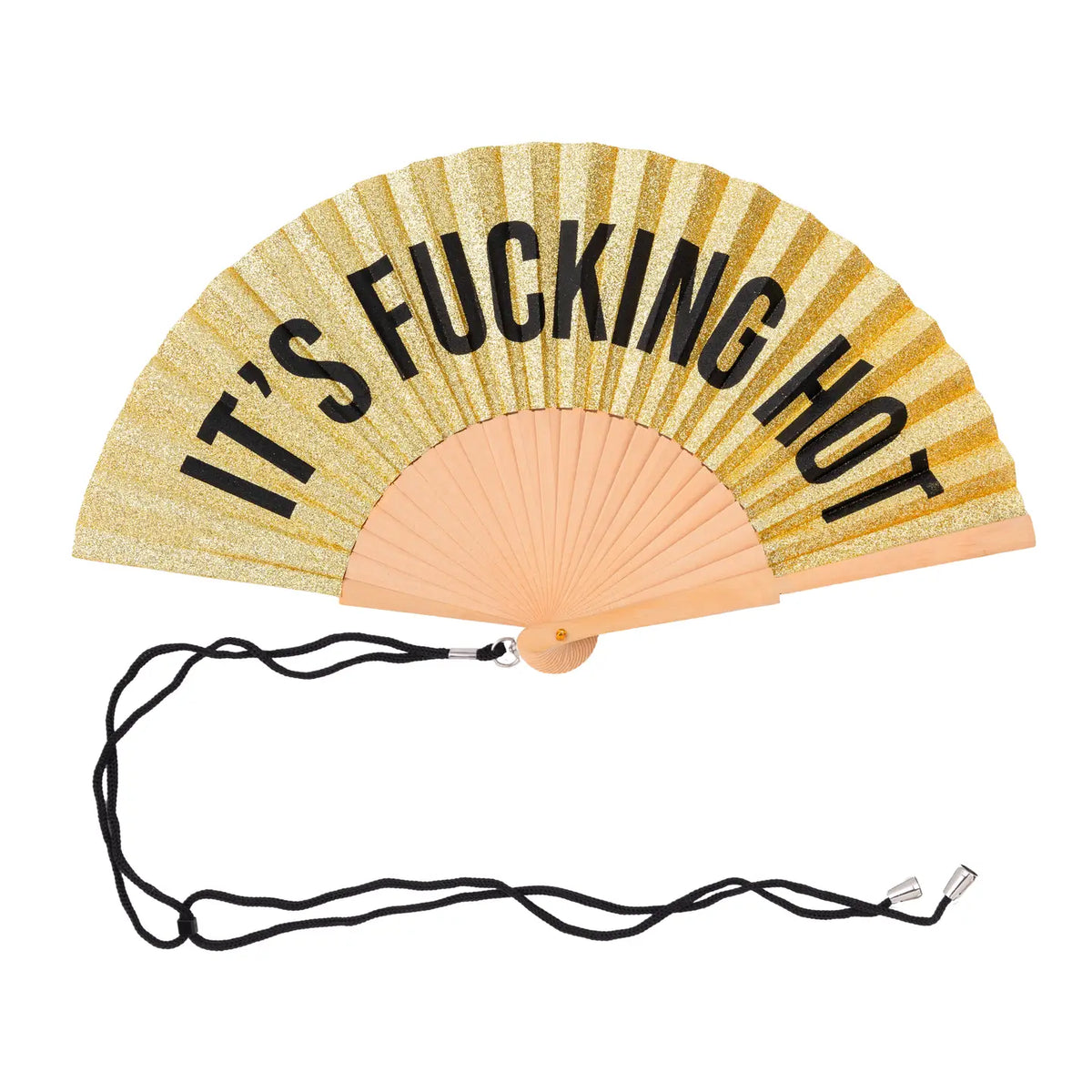 Gold Glitter Fan "It's Fucking Hot"